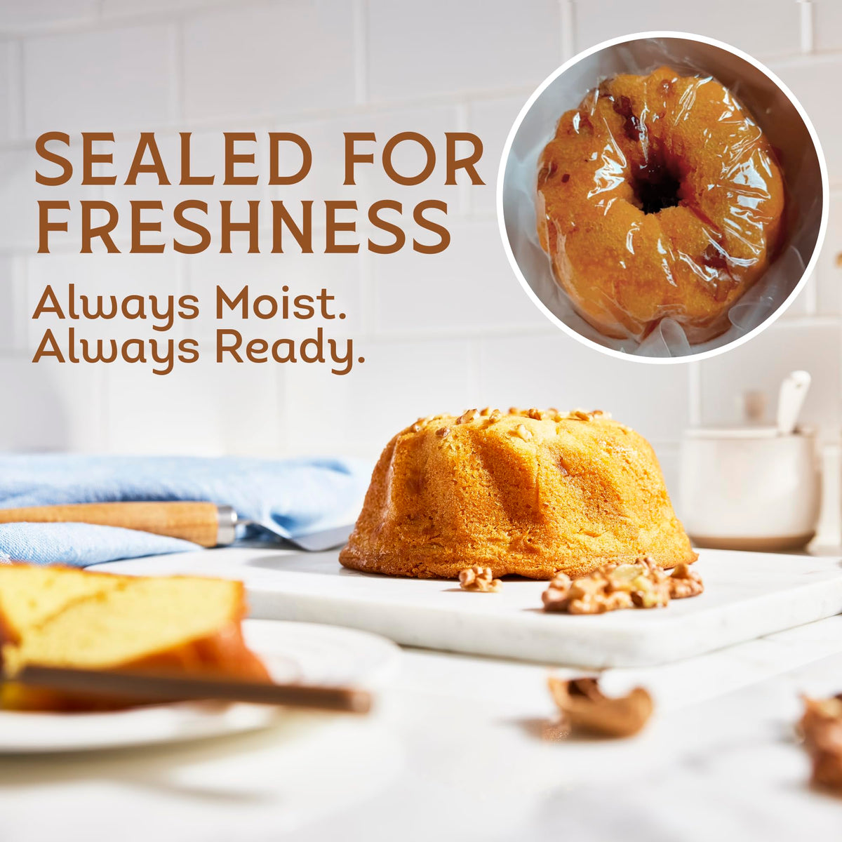TORTUGA Caribbean rum cake with walnuts, close-up of rich glaze for indulgence.