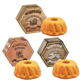 TORTUGA Southern Trio Gift Pack packaging highlights three premium mini cakes for elegant gifting.