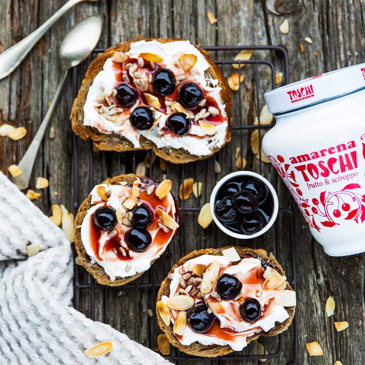 Toschi Amarena Cherries bulk can for home bars and kitchens.