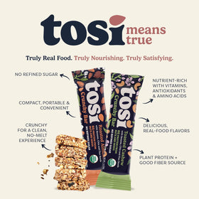 Tosi Almond and Cashew Bar on-the-go ready for busy days.