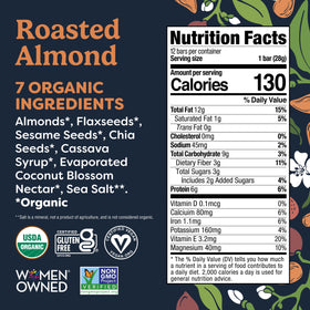 Tosi Almond Nut Bars cross-section reveals crunchy, wholesome texture.