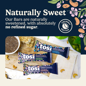 Tosi Cashew Variety Pack 12-pack box on shelf, ideal for bulk orders
