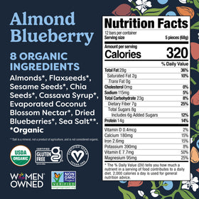 Tosi Meal Nut Bar Almond Blueberry travel-friendly packaging and bite-sized portions for on-the-go energy