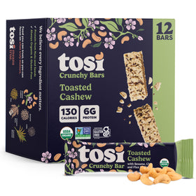 Tosi Nut Bars Cashew front label, organic plant-based energy snack