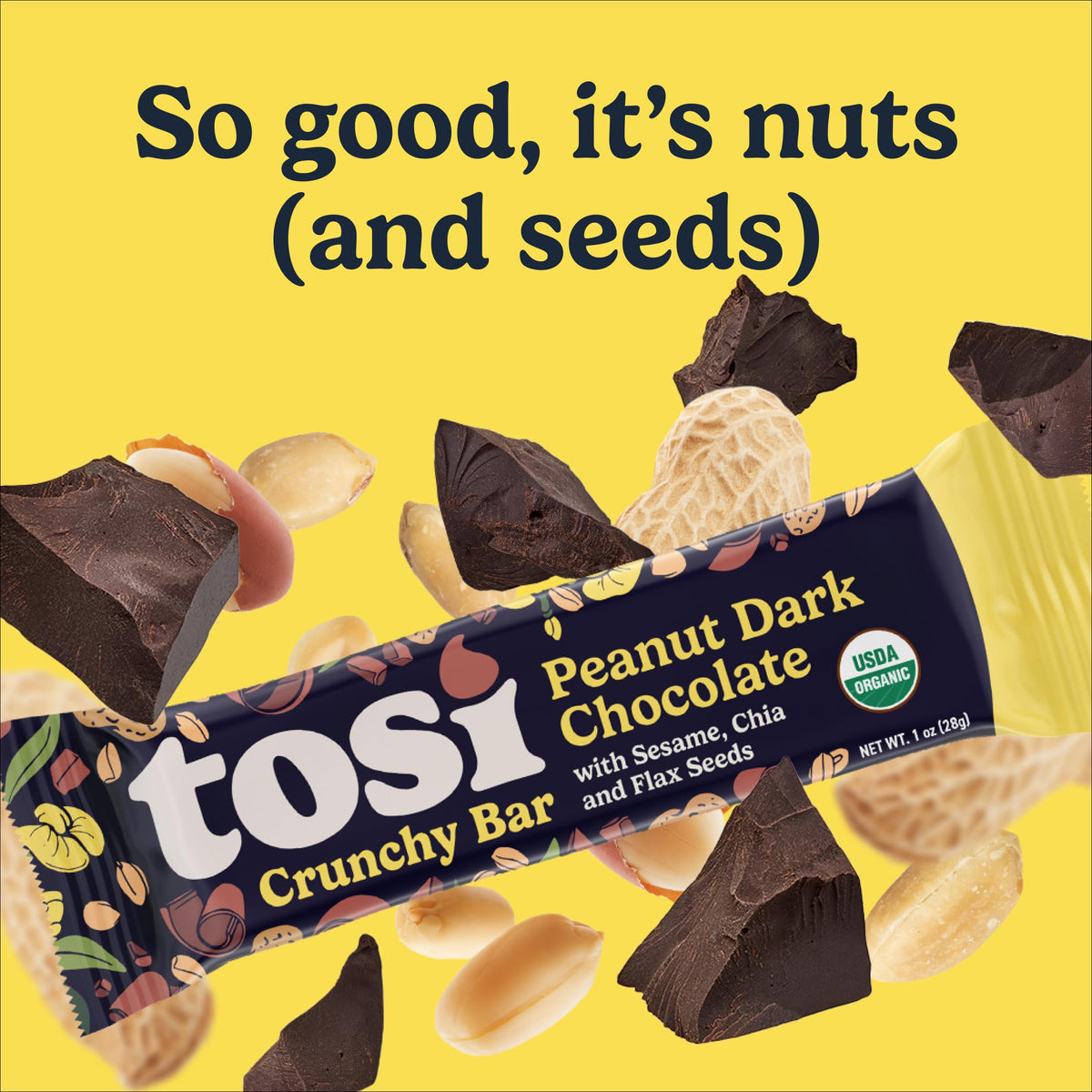 Tosi Nut Bars omega-3 rich seeds—nutrient-dense plant fats for everyday energy