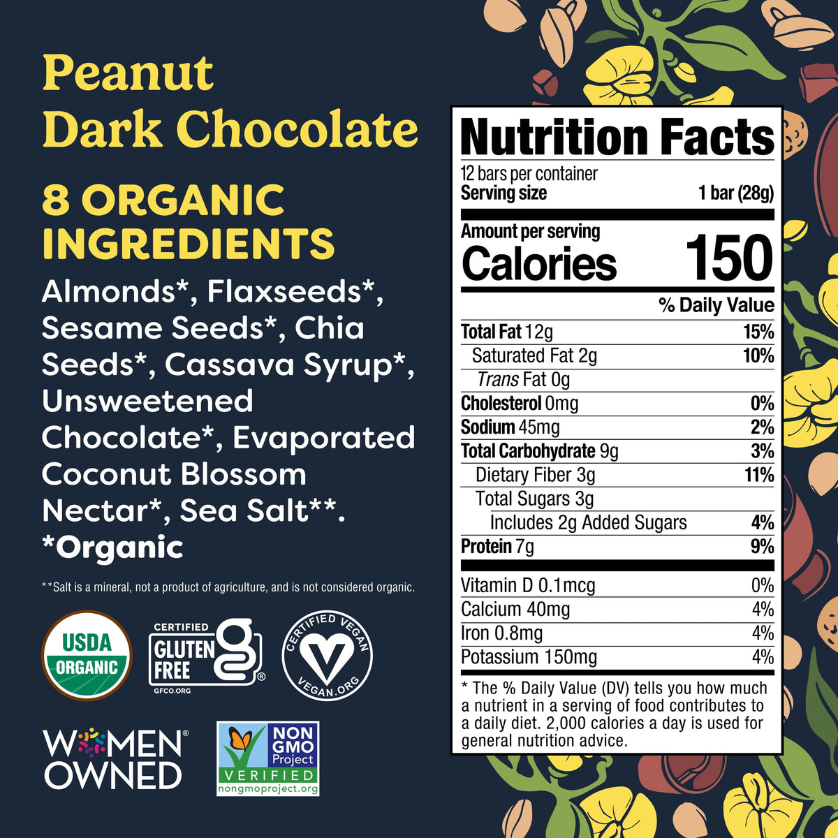 Tosi Nut Bars organic certifications pack—clean, verified ingredients for mindful snacking