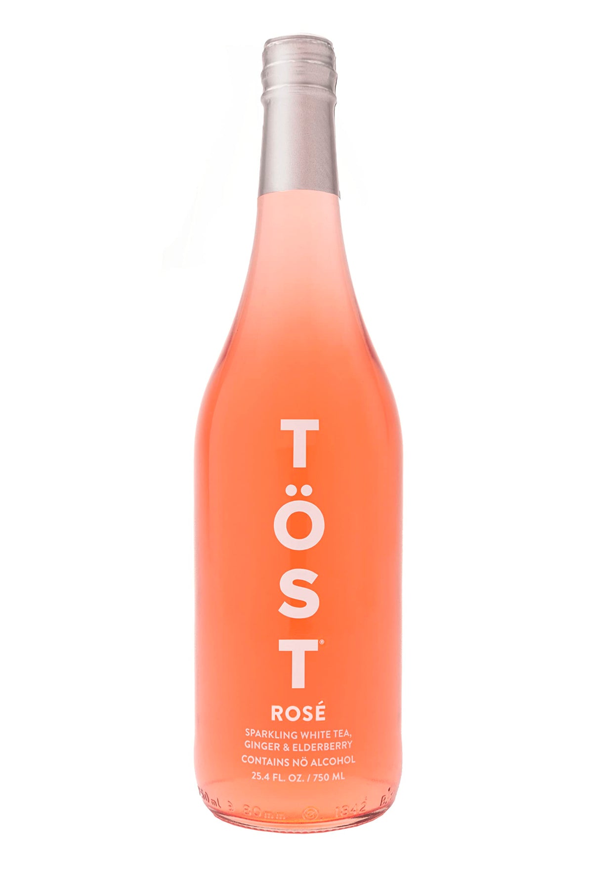 TOST bottle closeup highlights White Tea Rose Sparkling Ginger Elderberry for a refreshing daily moment