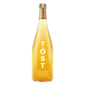 TOST bottle close-up showing a refreshing zero-proof option for gatherings.