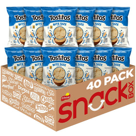 Tostitos Bite Sized Rounds bag front, ideal for quick on-the-go snacking.