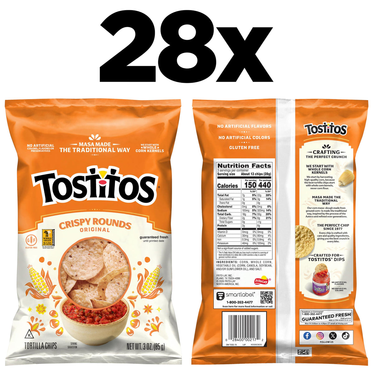 Tostitos Crispy Rounds ready for sharing at backyard barbecues and gatherings.