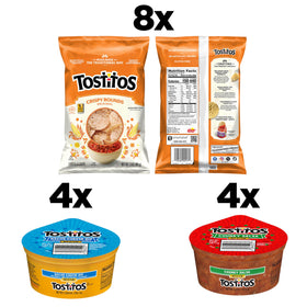 Tostitos Medium Salsa cups closeup showing chunky vegetables for flavorful dip