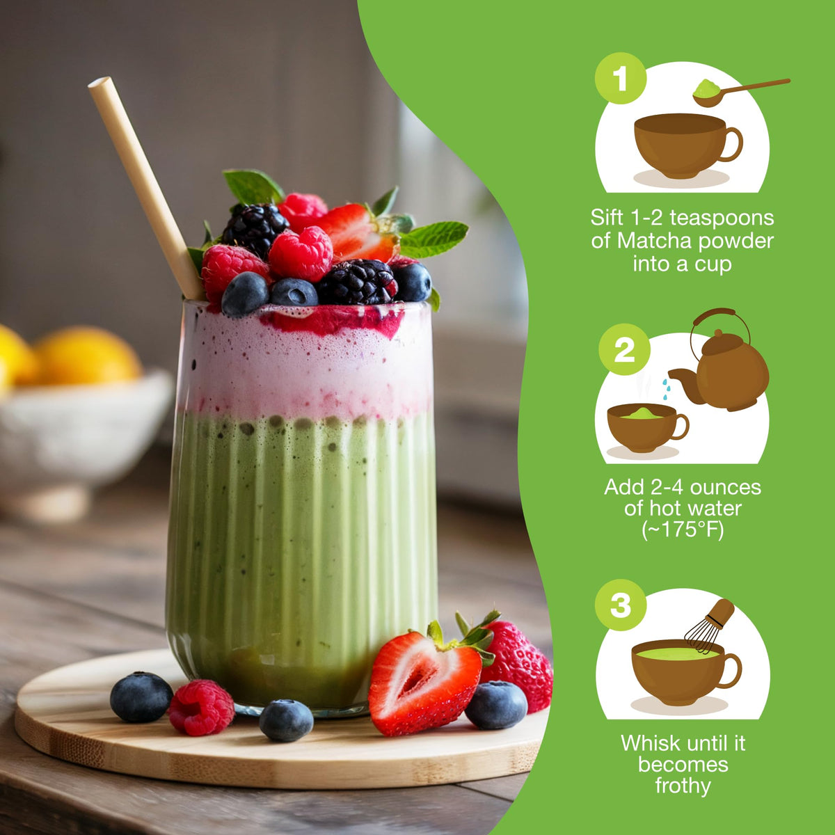 Total Tea Antioxidant-rich matcha brew supports energizing moments and focus