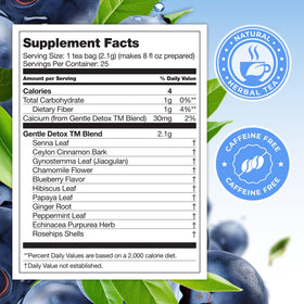 Total Tea caffeine-free blend steeping in a cup for gentle cleanse