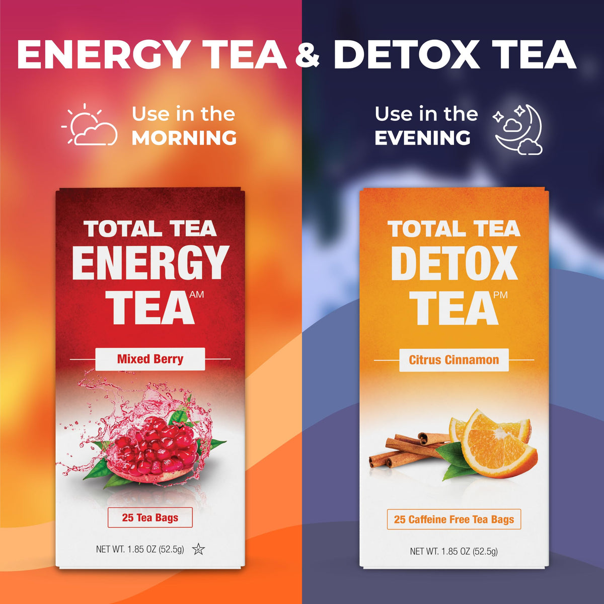 Total Tea Detox Guayusa Energy Tea serving in a mug with teaspoon ready to enjoy.