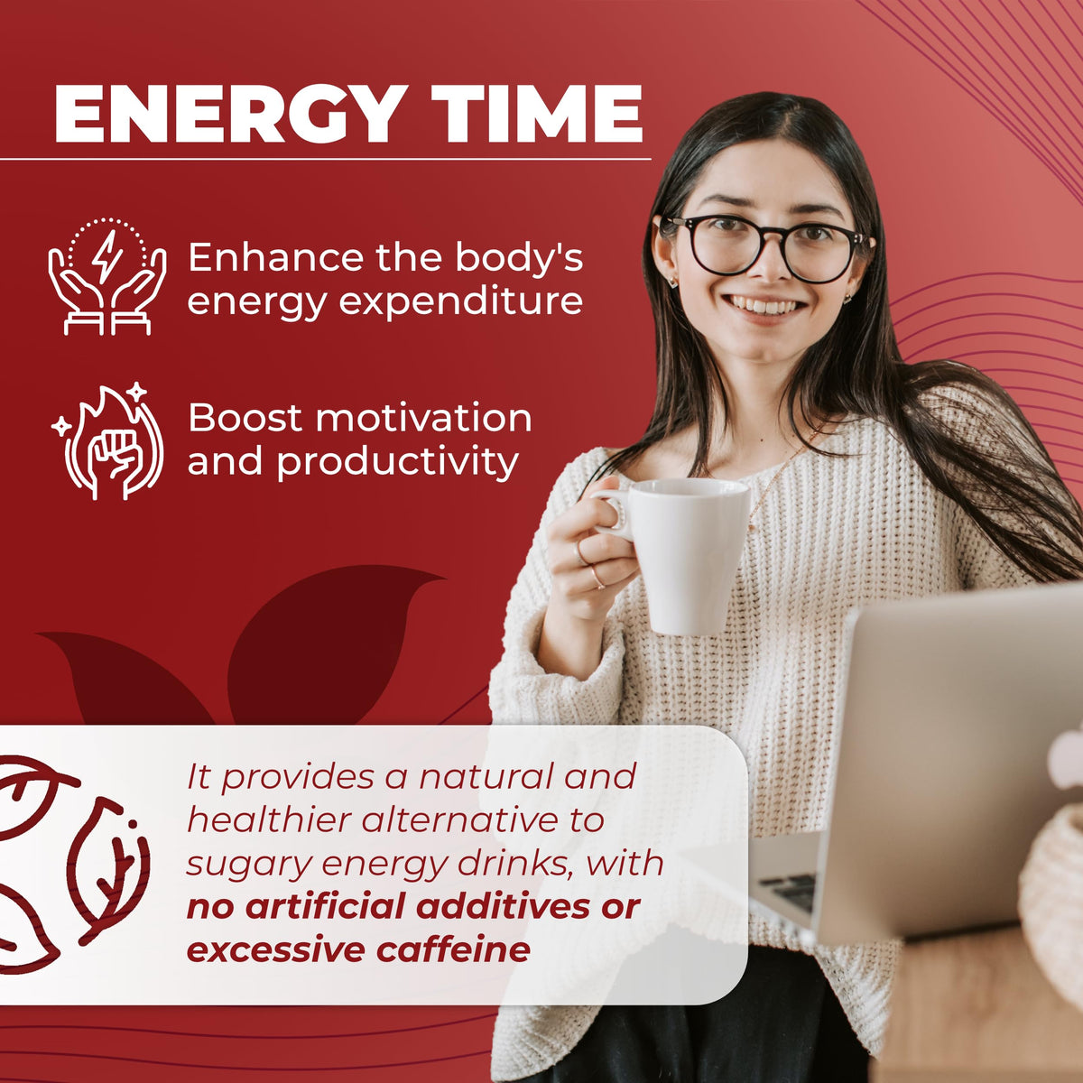 Total Tea Detox Guayusa Energy Tea being steeped in a cup for an energy boost.
