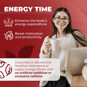 Total Tea Detox Guayusa Energy Tea being steeped in a cup for an energy boost.