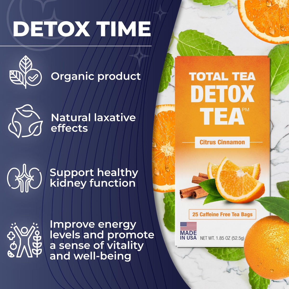 Total Tea Detox Tea & Energy Set ginger root adds warm flavor.