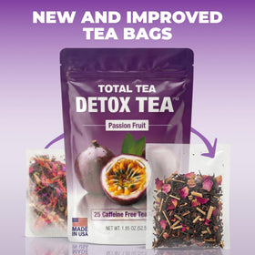 Total Tea SIimming Detox Tea brew-steeping captures vibrant color and soothing scent.