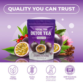 Total Tea SIimming Detox Tea packaging shows 25 tea bags and K-Cup pods options.