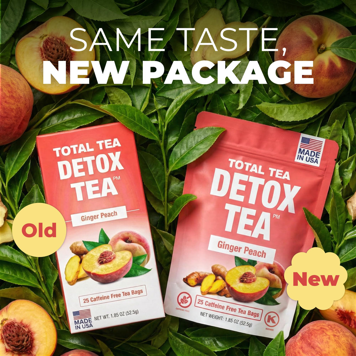 Total Tea Simming Detox Tea hibiscus chamomile blend with soothing notes.