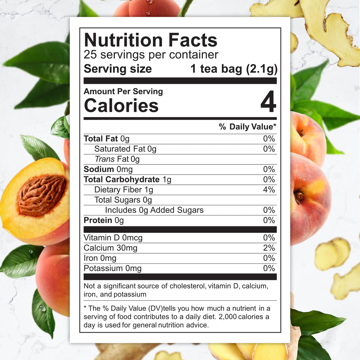 Total Tea Simming Detox Tea peach-ginger blend for gentle digestion.