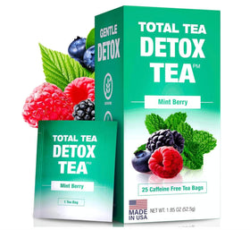 Total Tea Slimming Detox Tea packaging highlights a refreshing digestive-friendly blend