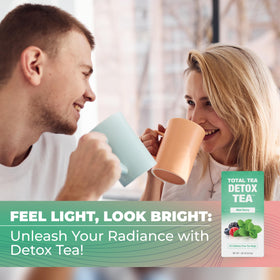 Total Tea Slimming Detox Tea USA-made badge signals quality