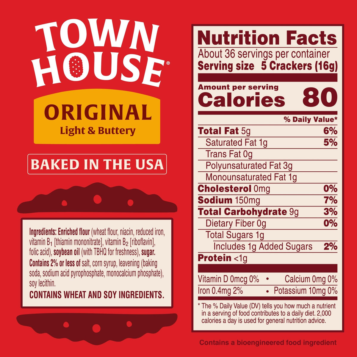 Town House Original crackers appear light and buttery, perfect for quick bites.