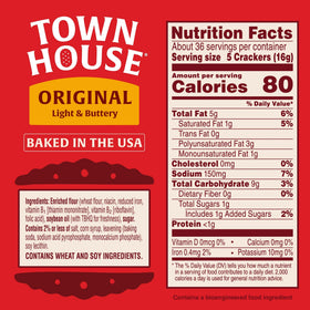 Town House Original crackers appear light and buttery, perfect for quick bites.