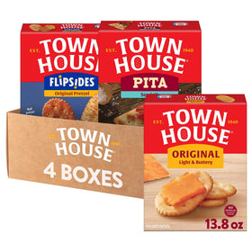 Town House Original Crackers in an oven-baked tray, perfect for dipping.