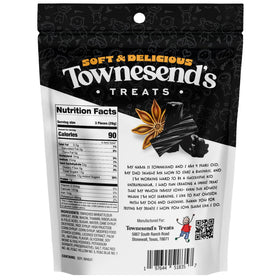 Rich black licorice flavor profile in a bite from Townesend’s Treats.