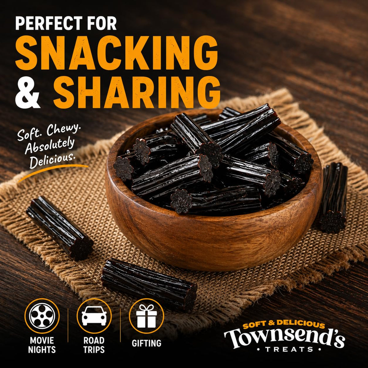 Townesend’s Treats gourmet licorice candy, premium flavor in every bite.