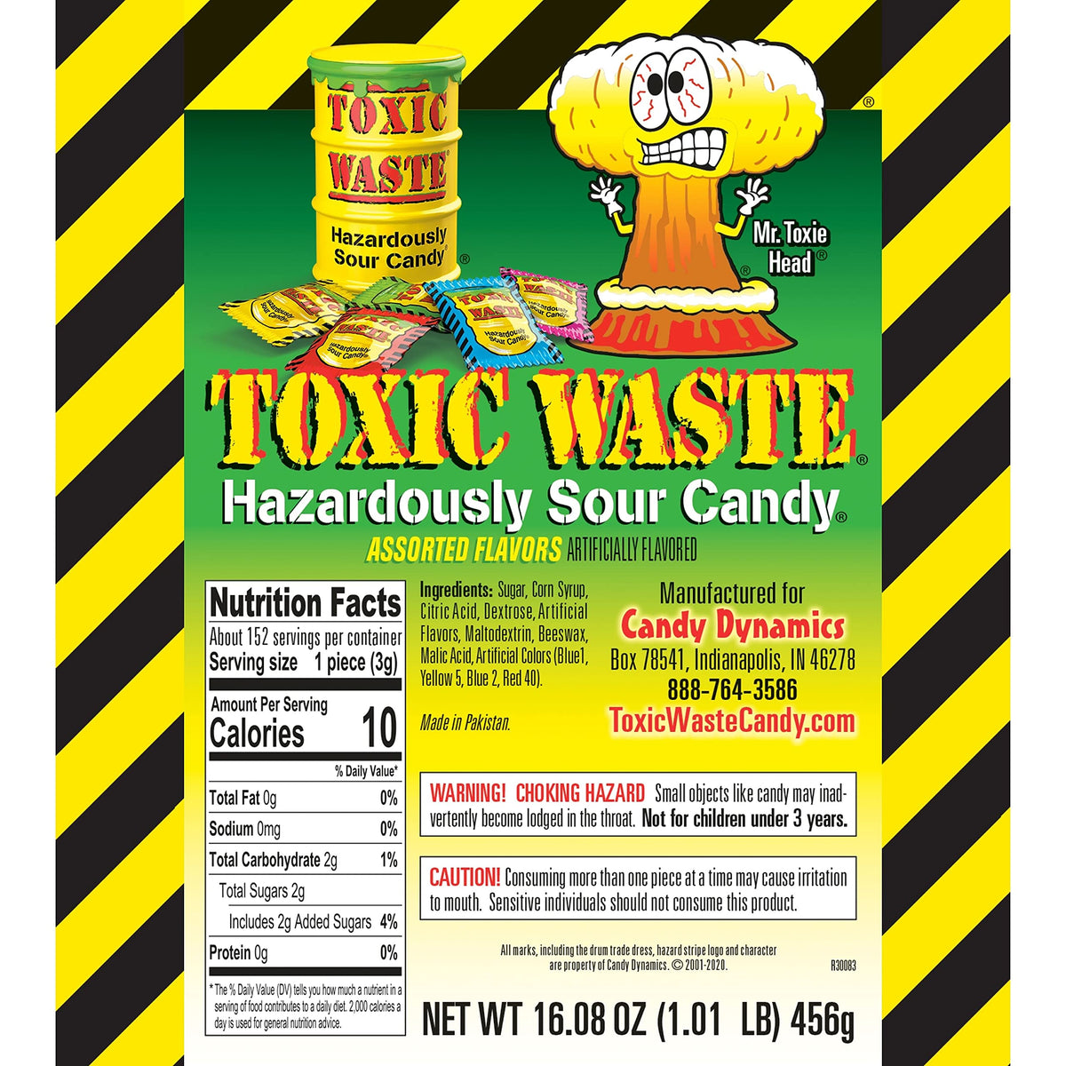 TOXIC WASTE Watermelon flavor candy delivering juicy tang and lasting sourness for sharing
