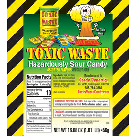 TOXIC WASTE Watermelon flavor candy delivering juicy tang and lasting sourness for sharing