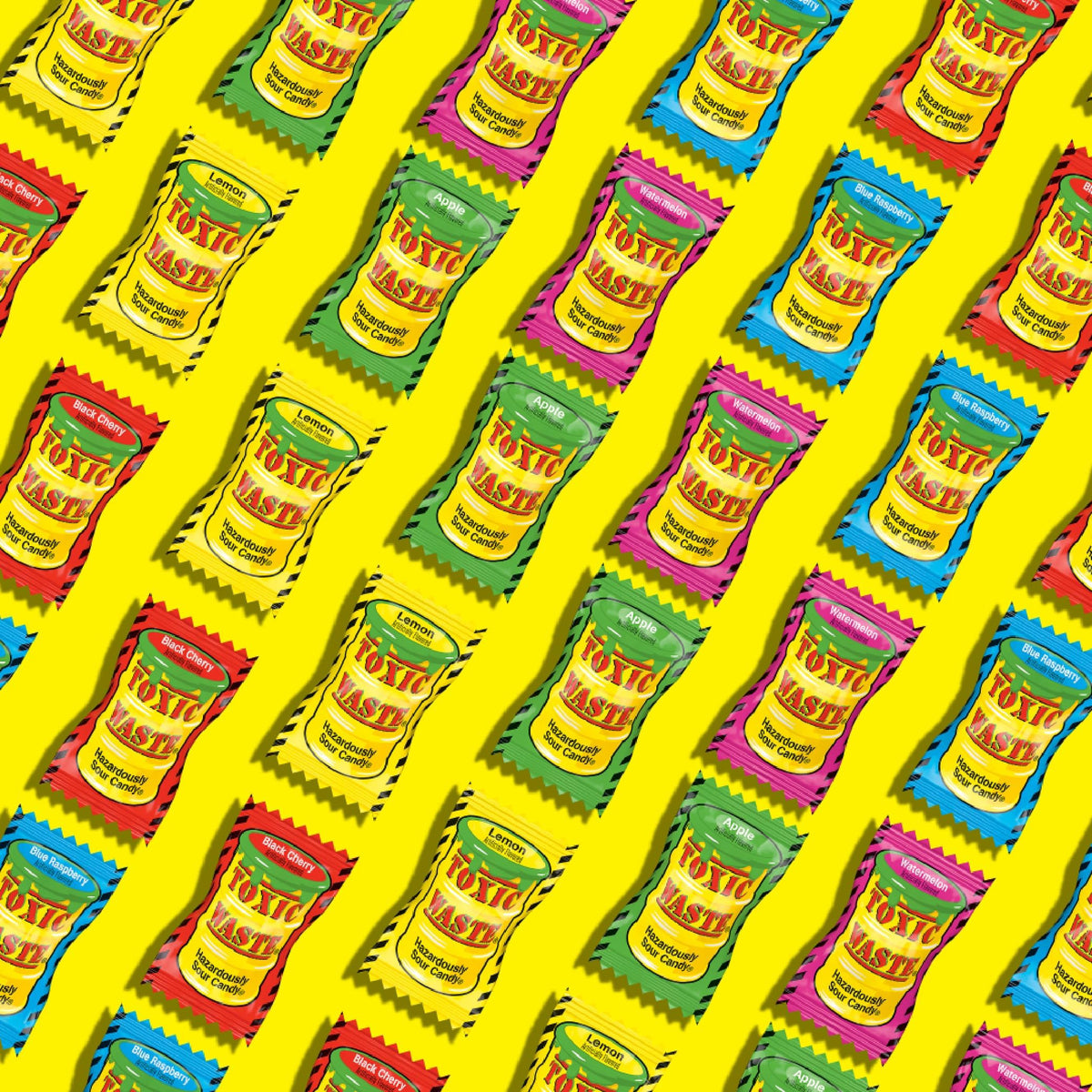 TOXIC WASTE Blue Raspberry candy, bright hue and bold sour-sweet contrast