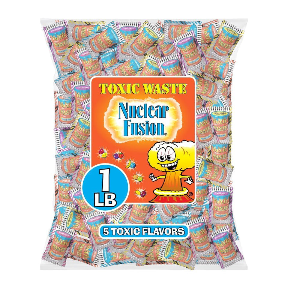 TOXIC WASTE Nuclear Fusion Raspberry-Lemon offers bold sour flavor for a dramatic snack moment