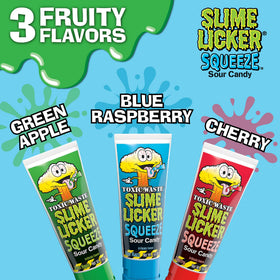 TOXIC WASTE Slime Licker Squeeze blue razz tube delivering bold sour bite