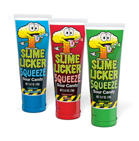 TOXIC WASTE Slime Licker Squeeze green apple tube highlighting tangy flavor on the go