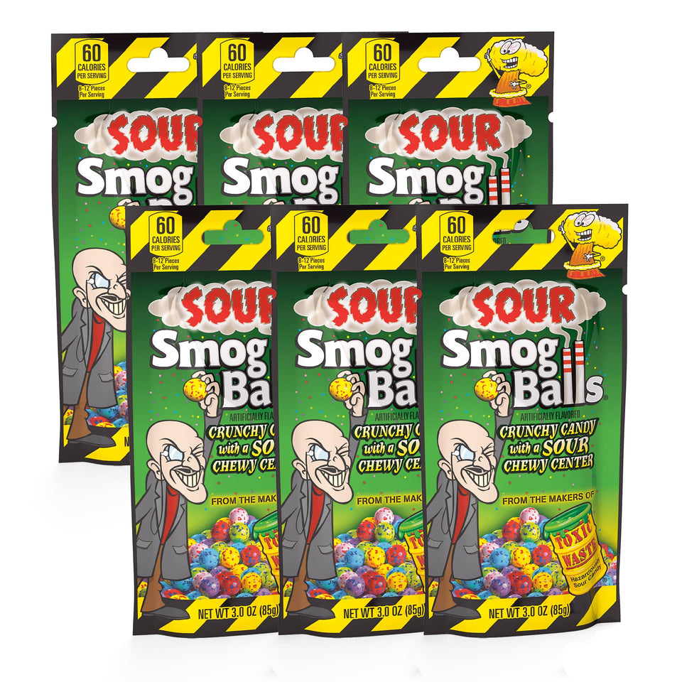 TOXIC WASTE Sour Smog Ball Lime: tangy crunch with chewy center