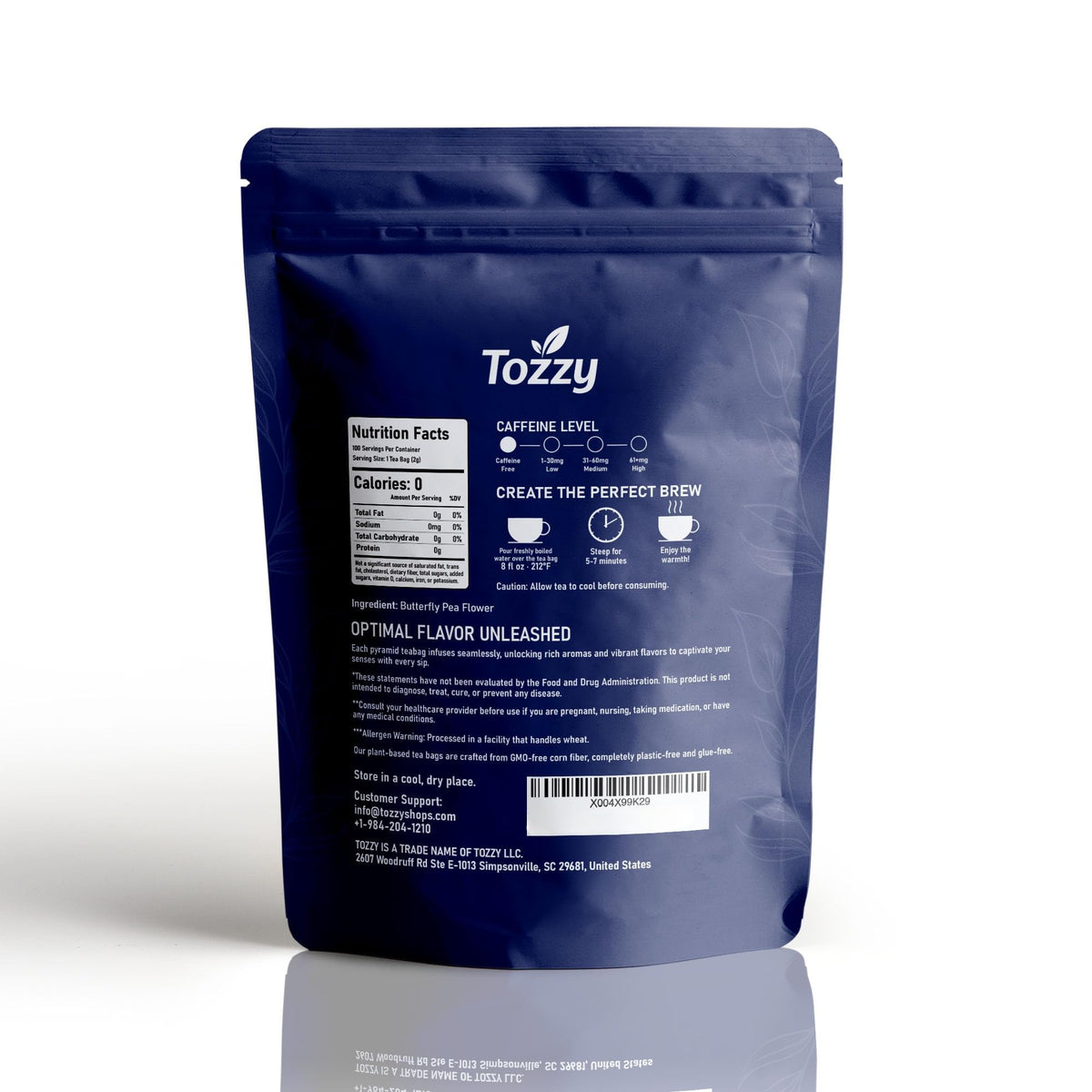 TOZZY packaging on display for convenient everyday tea moments.