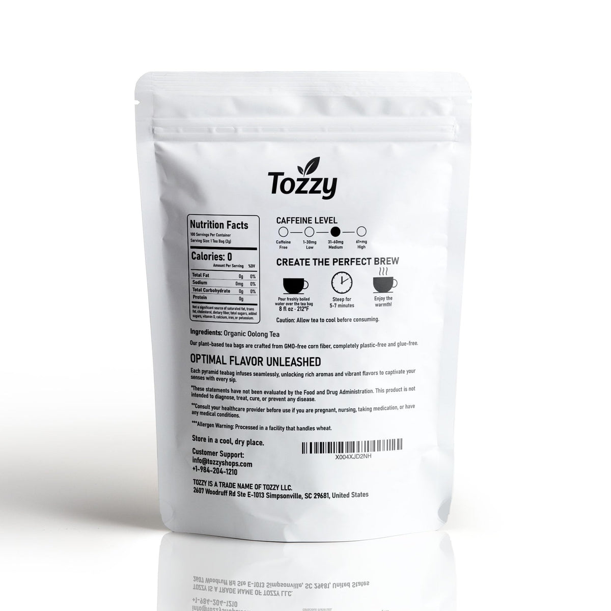 Tozzy organic oolong field imagery emphasizes responsible farming.