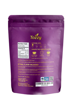 TOZZY Organic Milk Thistle Tea uses responsibly sourced botanicals for pure taste
