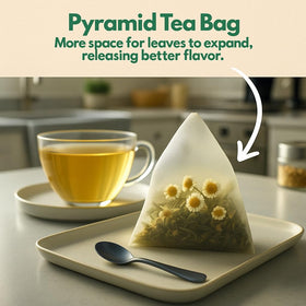 TOZZY Organic Chamomile Tea packaging varies, ready for quick sits and sips.