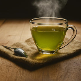 TOZZY organic tea bag array signals sustainable choice and convenience.