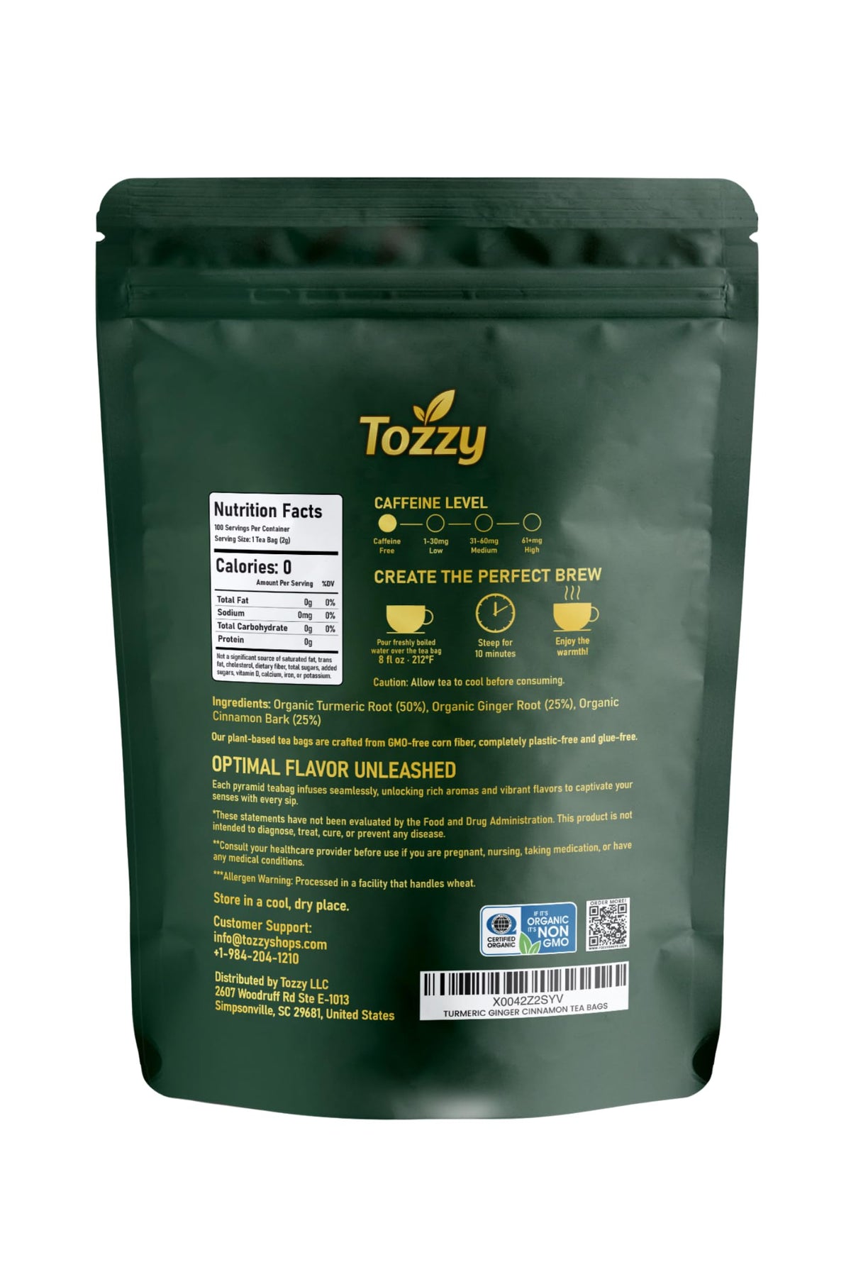 TOZZY packaging may vary, reflecting eco-conscious packaging and responsible sourcing.