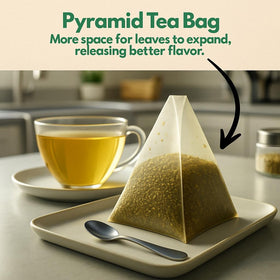 TOZZY cup with steaming turmeric-ginger tea conveys warmth and comfort.