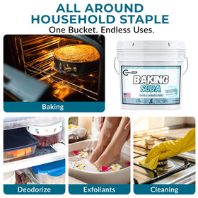 Trade Grade baking soda powder ready for kitchen cleaning and stain lifting.