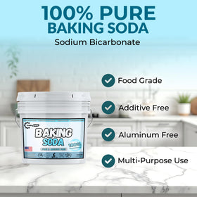 Trade Grade baking soda measuring scoop highlights precise portioning for recipes and storage.