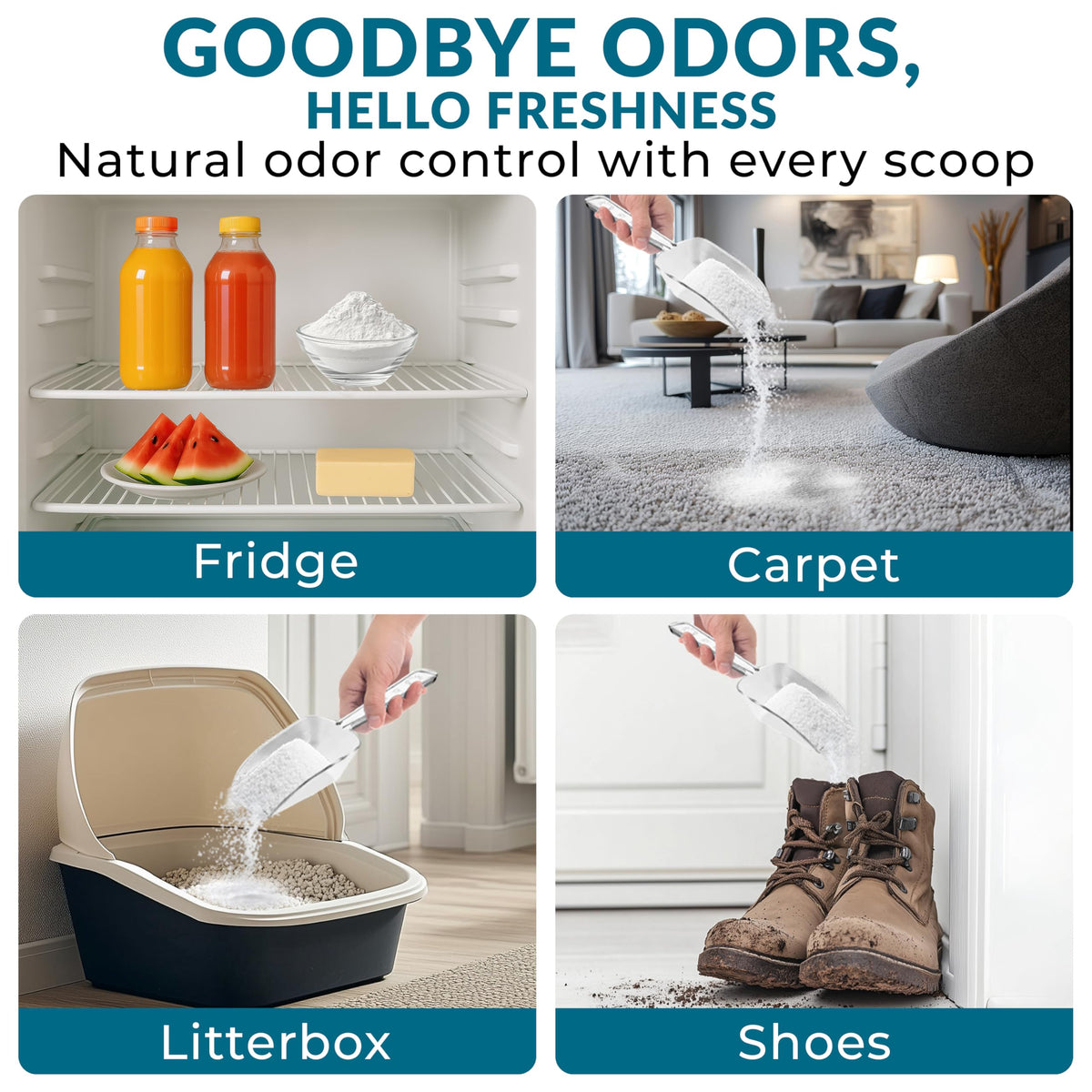 Trade Grade powder supports multi-purpose use in cleaning, deodorizing, and cooking projects.