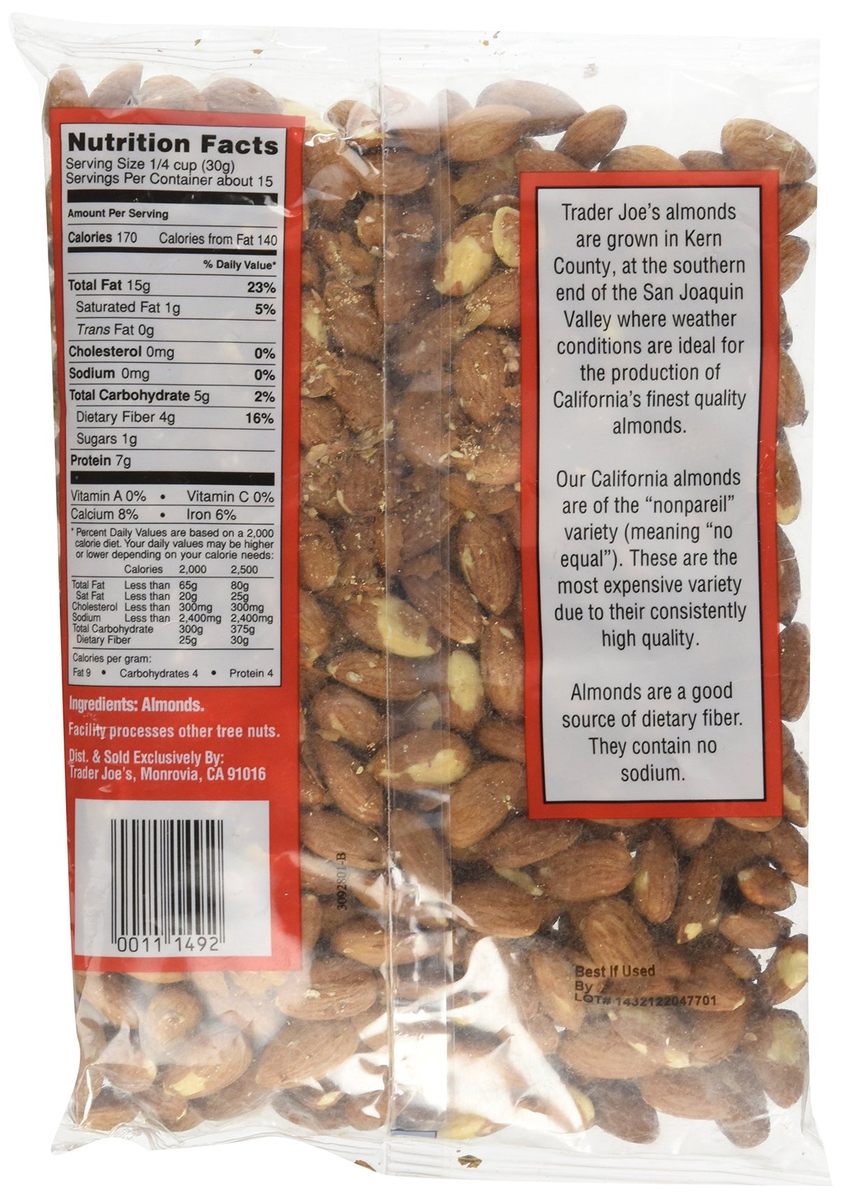 Trader Joe's almonds served in a bowl, snack-ready and perfect for trail mixes